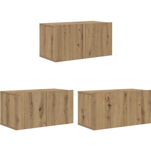  Set TV komoda Zidne s pohranom s vratima 8 pcs hrast artisan 60 x 30 x 30.5 cm Slike