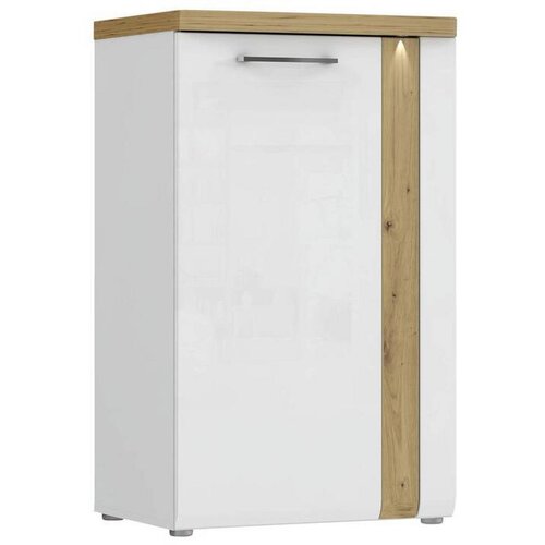 High KOMODA, bela, hrast artisan, bela, visoki sijaj Cene