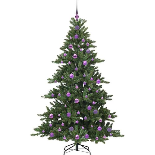 VidaXL Umjetno božićno drvce s nogom with LEDs s stalakom 180cm PVC Slike