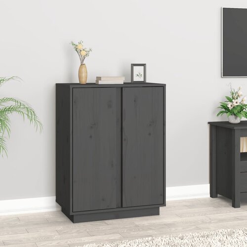 vidaXL Komoda siva 60 x 35 x 80 cm od masivne borovine Cijene