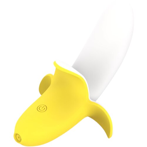 Lonelyi Lonely - vodoodporen vibrator z banano, ki ga je mogoče ponovno napolniti (rumeno-bel) Slike