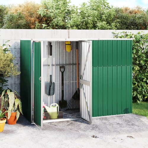 VidaXL Vrtna lopa za orodje zelena 225x89x161 cm pocinkano jeklo Slike