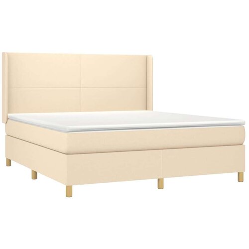 vidaXL Krevet s oprugama i madracem krem 160x200 cm od tkanine Cijene