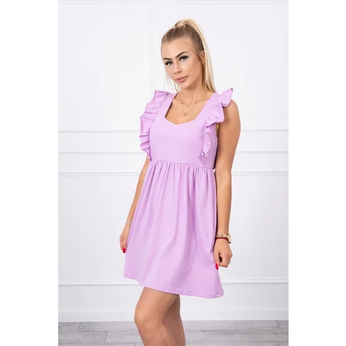 Kesi Dress with ruffles on the sides purple