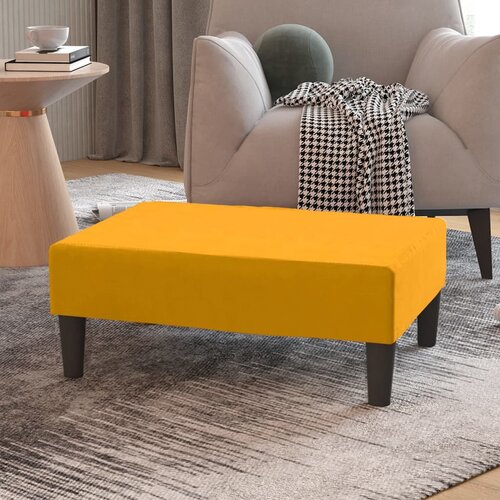 The Living Store Stolček za noge rumen 78x56x32 cm žamet - Stolček Za Noge, (21419809) Cene