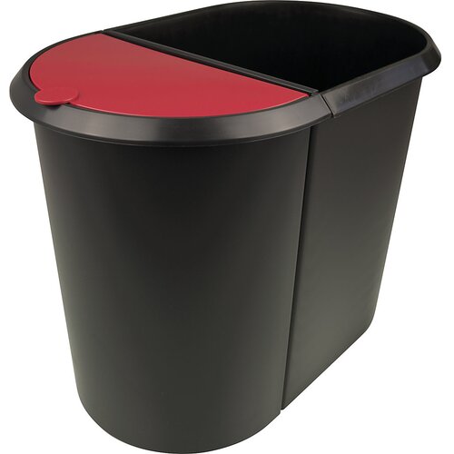 Helit sistemski ko&amp;scaron; za papir, duo, pokrov rdeč, osrednji del črn, de 2 kosa Slike