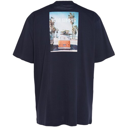 Trendyol Plus Size T-Shirt - Navy blue - Oversize Slike