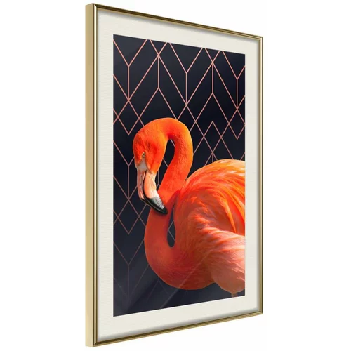  Poster - Orange Flamingo 40x60