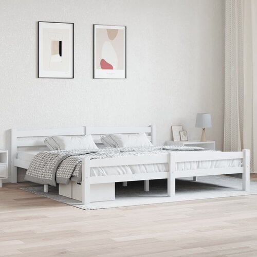 Furnova Posteljni okvir bel iz trdne borovine 200x200 cm, (21936717) Slike
