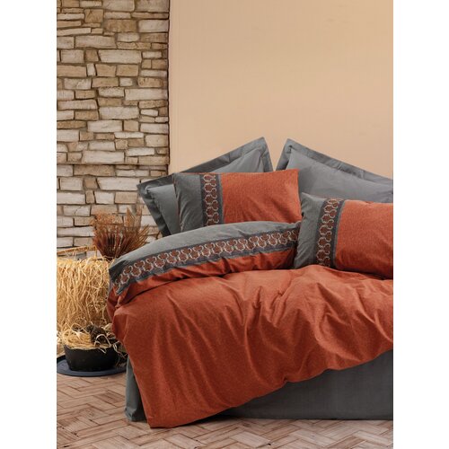 Tamaya - tile red tile redgrey ranforce single quilt cover set Slike