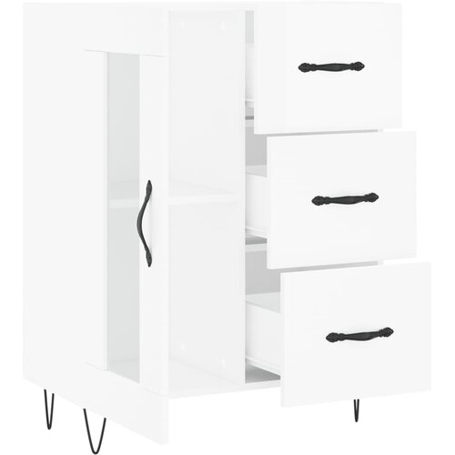  Komoda sjajna bijela 69,5x34x90 cm od konstruiranog drva Slike