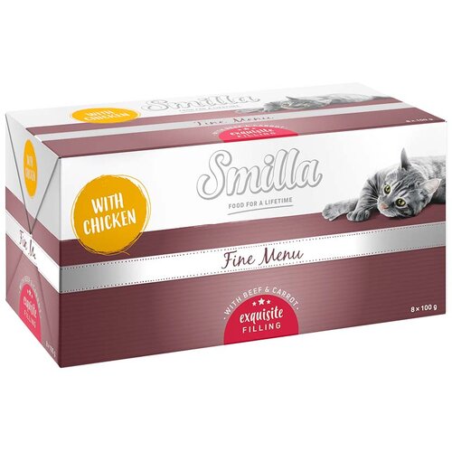 Smilla Fine Menu s neodoljivom jezgrom 8 x 100 g - Piletina, govedina, mrkva Cijene