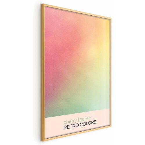  Plakat - Cherry Breeze - Pastel Gradient in Soft Retro Colors 60x90 Zlatni okvir Cene