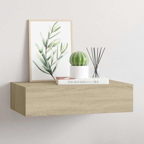  Zidna polica s ladicom boja hrasta 40 x 23,5 x 10 cm MDF Cijene