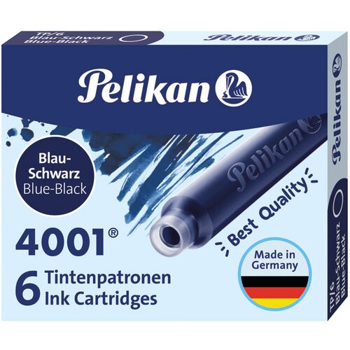  Tinta za nalivno pero patrone pk6 4001 pelikan 301184 modra/črna Slike