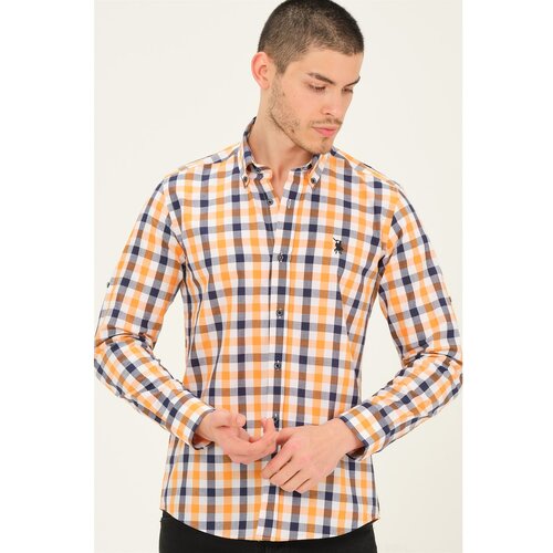 Dewberry G759 MEN&amp;#039;S SHIRT-LACİVERT-ORANJ Slike