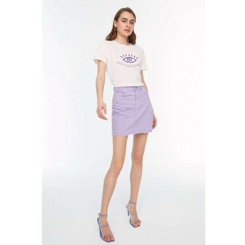 Trendyol Lilac Basic Mini Denim Skirt Slike
