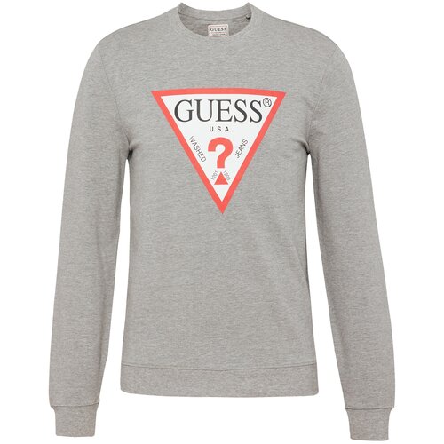 Guess Sweater majica 'Audley' siva melange / crvena / crna / bijela Cene