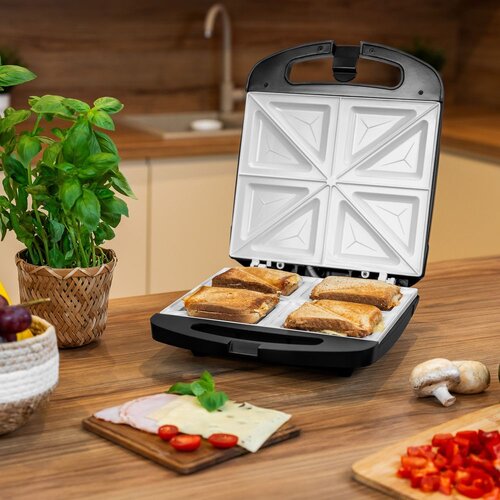 Teesa 1500W toaster opekač za 4 sendviče s keramičnimi vložki TSA3229B Slike