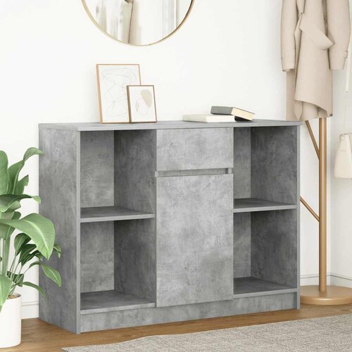 VidaXL Komoda s predalom betonsko siva 101x35x76 cm inženirski les Slike