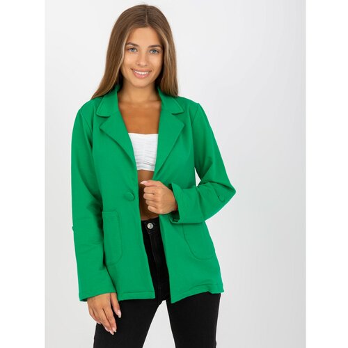 Fashion Hunters Green sweat jacket with RUE PARIS fastening Slike