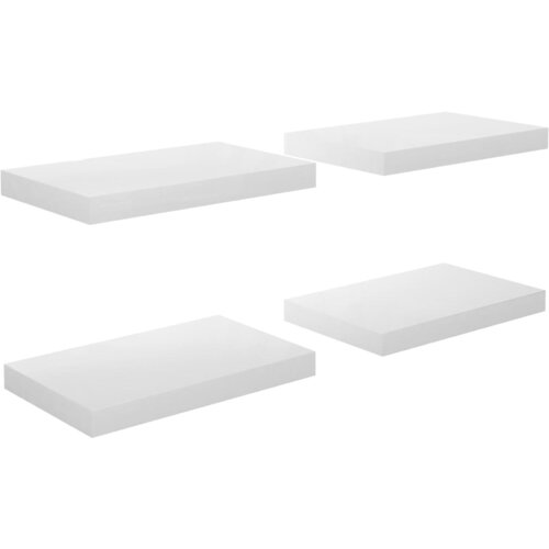 Maison Chic 4 kosi Lebdeče Stenske Police - Viseče police sijaj bele 40x23x3,8 cm MDF, (21793655) Slike