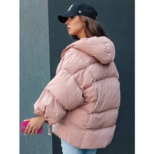 DStreet Women&amp;#039;s quilted oversized jacket with hood PARIMA pink Slike