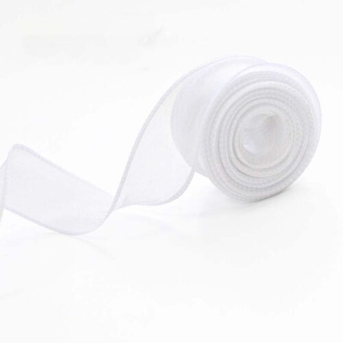 INF 10 Rolls Fishtail Sheer Ribbon Set - For Decoration & Crafts White, (5000158264) Cene