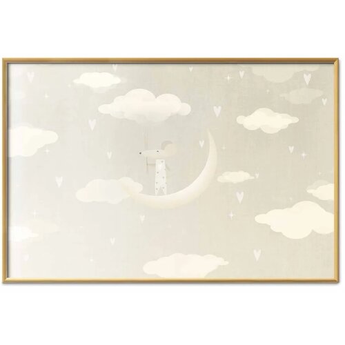  Plakat - Mouse on the Moon 90x60 Zlatni okvir Slike