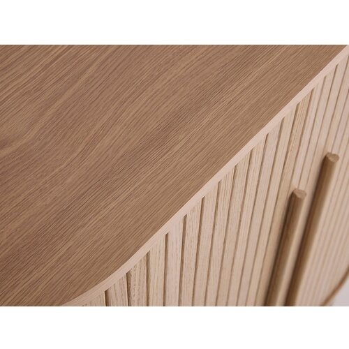 Unique Furniture Omarica v hrastovem dekorju z drsnimi vrati v svetli naravni barvi 100x118x40 cm Meta &amp;ndash; Slike