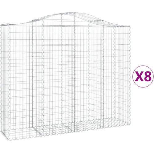  Lučne gabionske ko&amp;scaron;are 8 kom 200x50x160/180cm pocinčano željezo Slike