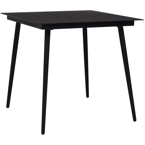  5-dijelni vrtni blagovaonski set od PVC ratana crni Crna 80 cm table length Slike
