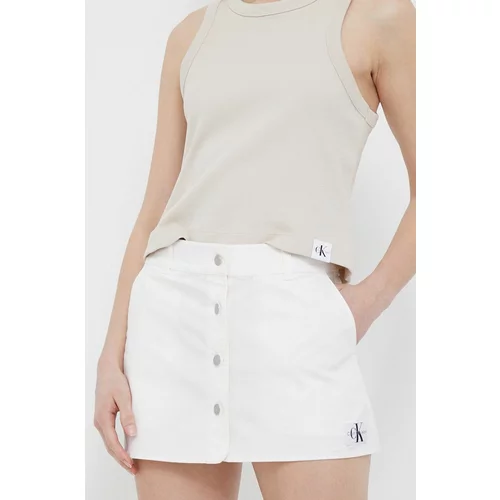 Calvin Klein Jeans Suknja boja: bijela, mini, ravna