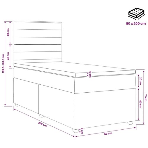  Boxspring krevet s madracem Tamno smeđa 80 x 200 cm Tkanina - Tamno smeđa 80 x 200 cm Dizajn linija Slike