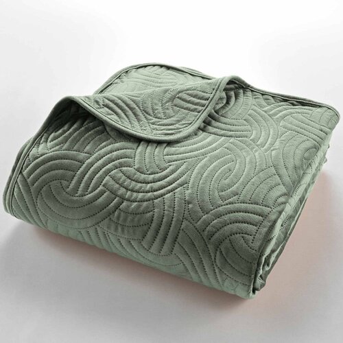 Douceur d int&amp;eacute;rieur Zeleni set prekrivača i jastučnice od samta 240x260 cm Solange &amp;ndash; Slike