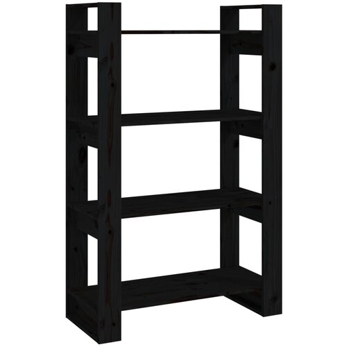 Maison Chic Knjižna omara - Knjižni regal črna 80x35x125 cm trdna borovina, (21725751) Cene