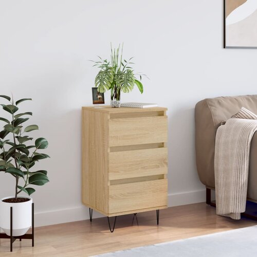  Komoda boja hrasta sonome 40 x 35 x 70 cm od konstruiranog drva Smeđa Cijene