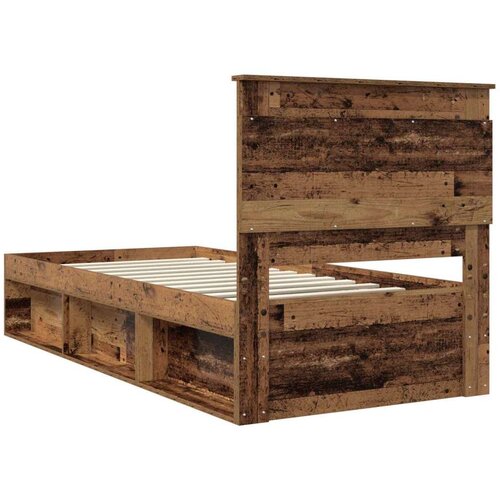  Okvir za krevet s uzglavljem Staro drvo 100 x 200 cm Slike