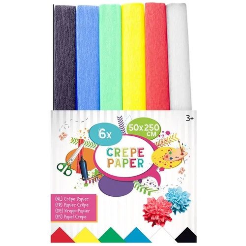  Krep papir u boji 50 x 250 cm - set 6 komada (krep papir)