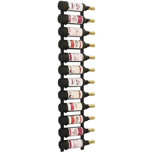vidaXL Zidni stalak za vino za 12 boca crni željezni Cene
