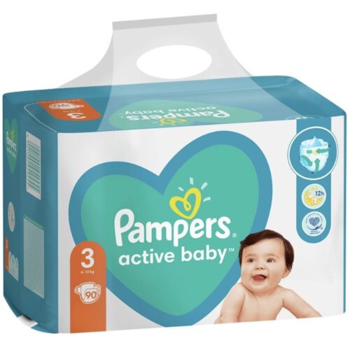 Pampers PLENICE pleničke Active Baby Maxi pack+, velikost 7 (15+ kg), 44 kosov Slike