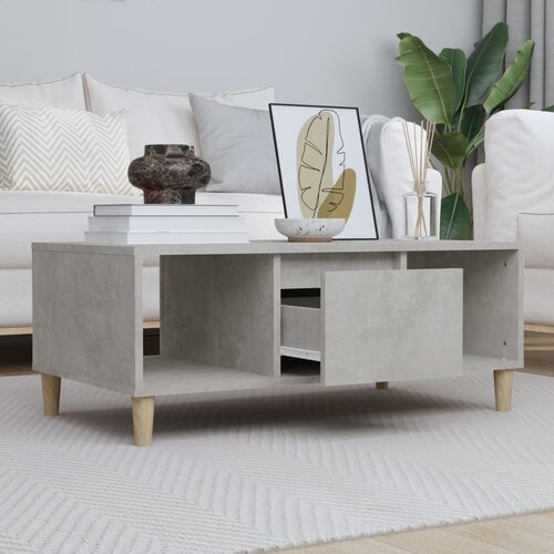 The Living Store Klubska mizica betonsko siva 90x50x36,5 cm inženirski les - Klubska Mizica, (21575292) Cene