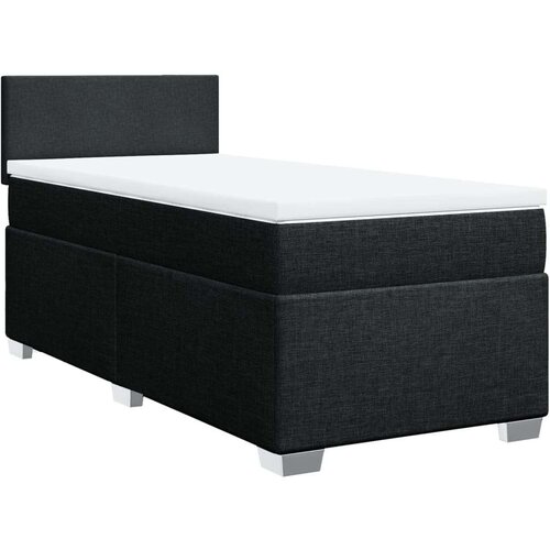 VidaXL Box spring krevet s madracem crni 90x190 cm od tkanine Slike