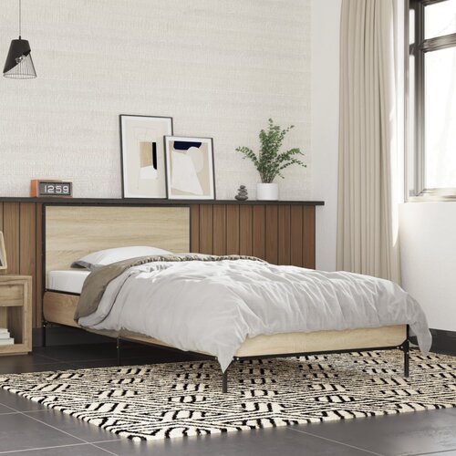 Furnova Posteljni okvir sonoma hrast 75x190 cm inženirski les in kovina, (21934813) Slike