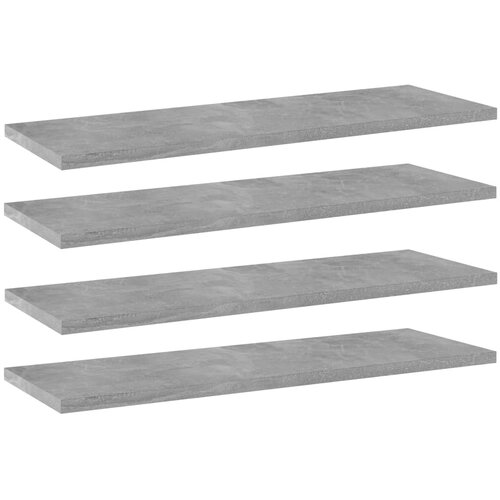 Police za knjige 4 kom siva boja betona 60x20x1,5 cm od iverice Cene