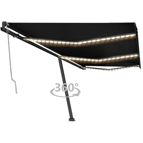 vidaXL Automatska tenda sa senzorom za vjetar LED 600x350 cm antracit Cijene