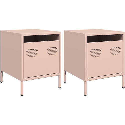 Maison Chic Dvo delni komplet Nočne omarice - Nočne mize roza 35x39x43,5 cm jeklo, (21690469) Cene