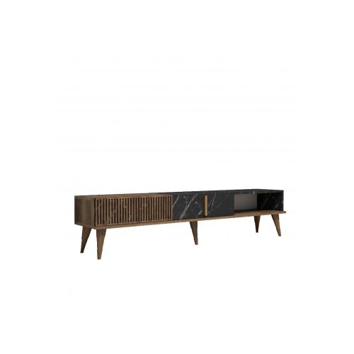 Hanah home milan walnut black polica za tv Slike
