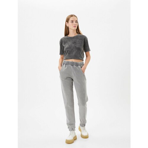 Koton Jogger Sweatpants Faded Effect High Waist with Pockets. Comfortable Fit. Cotton. Slike