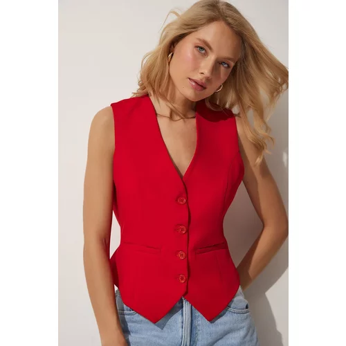 Happiness İstanbul Vest - Red - Double-breasted